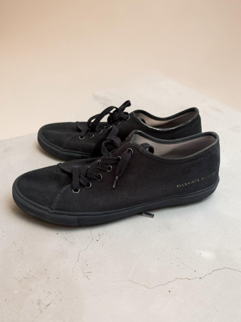 ALLSAINTS Mens Black Lo Top Sneakers Size US 10 / 43